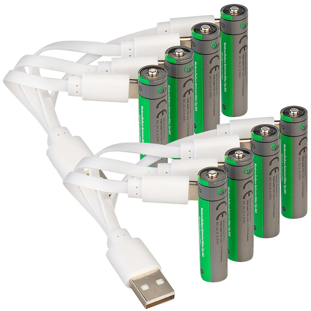 tka Köbele Akkutechnik AAA Akkus: 8er-Set wiederaufladbare Batterien Typ AAA,600mWh,schnellladen per