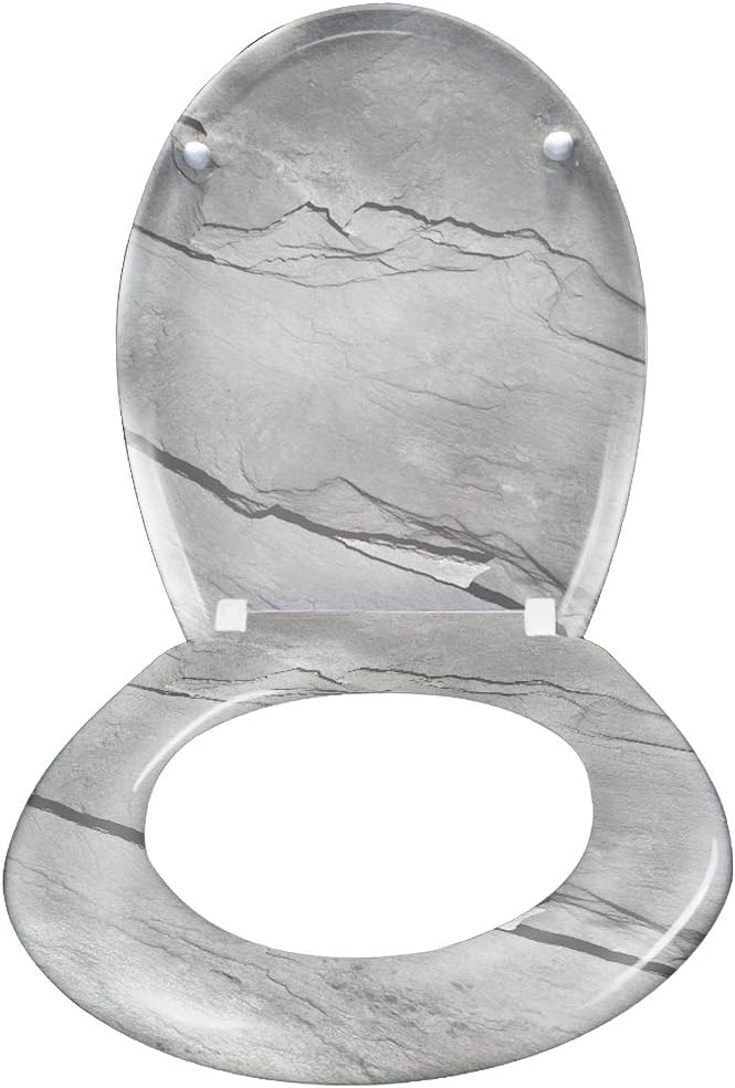 LARS360 Toilettendeckel WC Sitz mit Absenkautomatik, Toilettendeckel aus Antibakteriellem Duroplast,