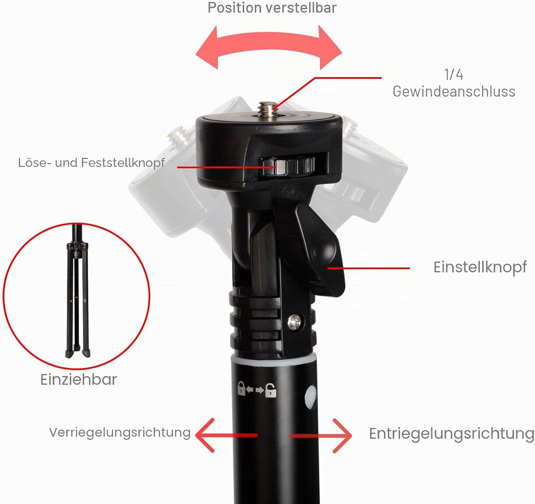Starbea 25,4 cm Selfie-Ringlicht mit Stativständer und Telefonhalter, fotografische Beleuchtung, LED
