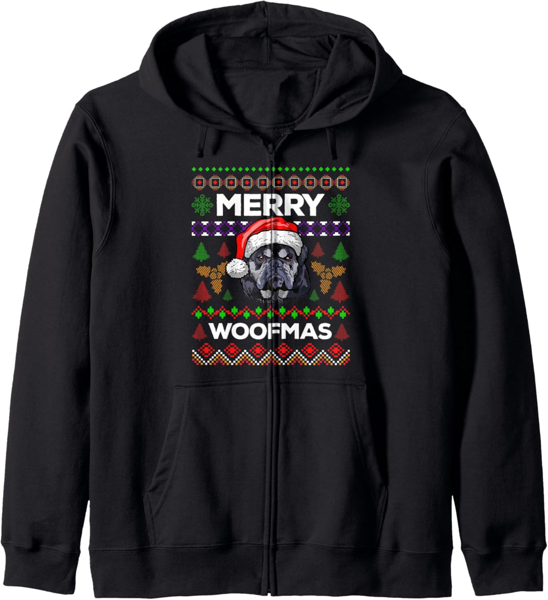 Merry Woofmas Ugly Sweater Weihnachten Englische Bulldogge Kapuzenjacke