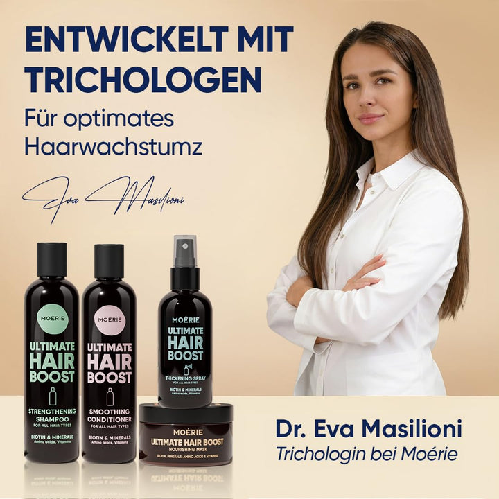 MOERIE Shampoo Set - gegen Haarausfall, Conditioner, Haarwachstum Serum & Haarmaske - natürlich Haar