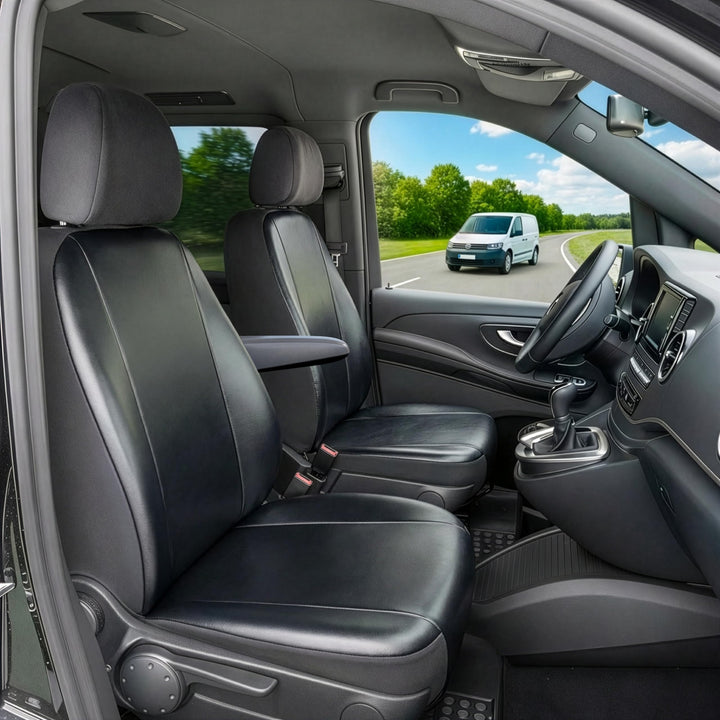 Walser Transporter Sitzbezüge Auto für Ford Transit Courier, 1 Fahrersitz (Aussparung Armlehne recht
