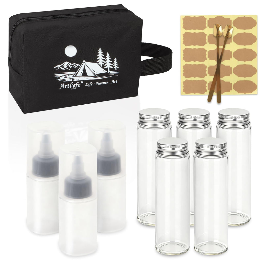 8 Stück Gewürzgläser Camping Set, Outdoor Gewürzdosen Set mit Löffel und Aufkleber, Reise Gewürzset