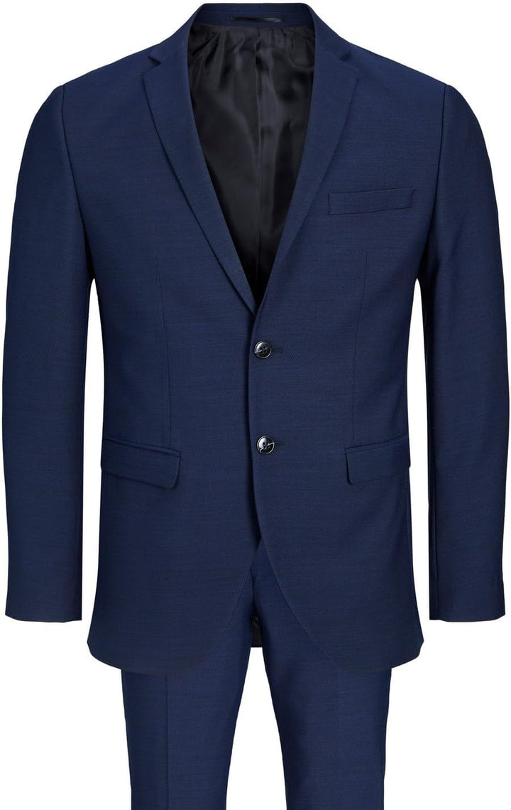 JACK & JONES Male Einreihiger Blazer und Hose JPRSOLARIS Super Slim Fit Anzug 46 Medieval Blue, 46 M