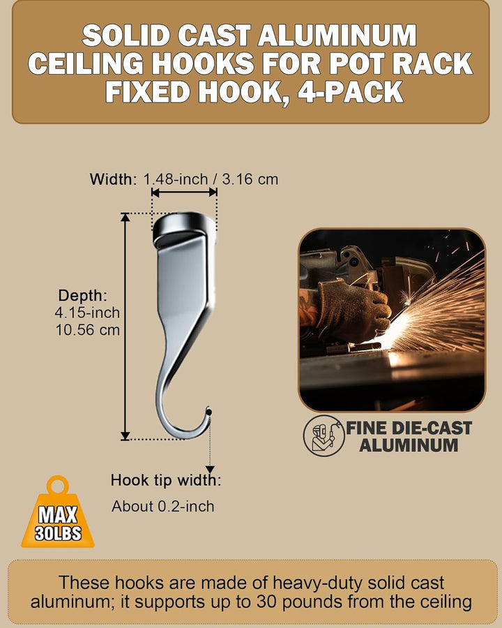Cooks Standard Topfhalter aus massivem Guss, 4 Stück 4-er Packung, 4-er Packung