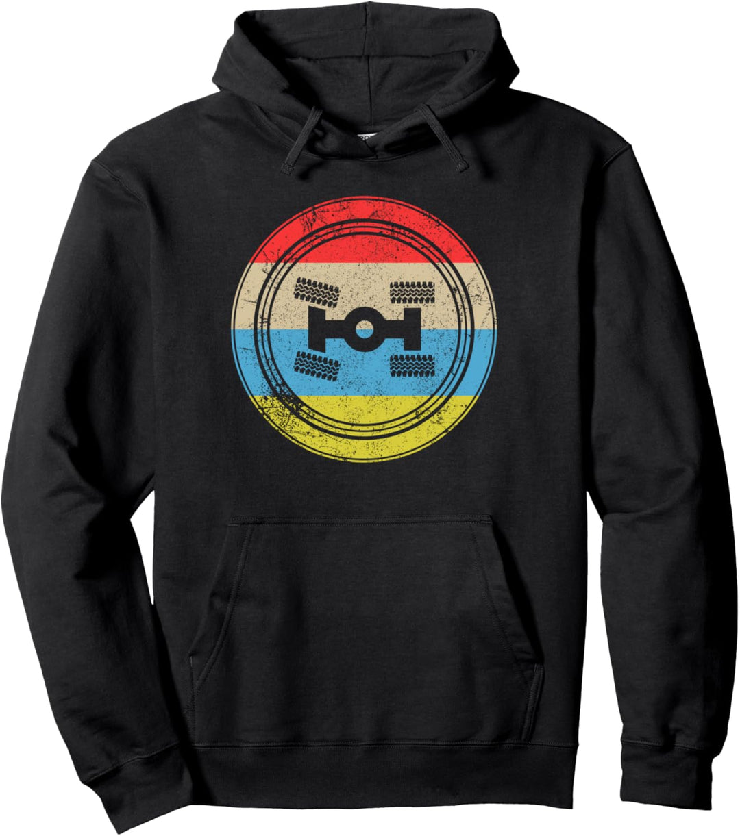 Offroad Reifen Logo I Vintage Retro Offroad Pullover Hoodie