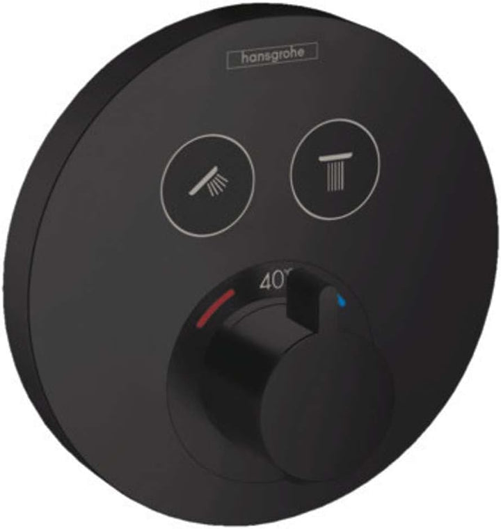 hansgrohe Unterputz Thermostat ShowerSelect S, für 2 Funktionen, Mattschwarz Mattschwarz 2 Funktione