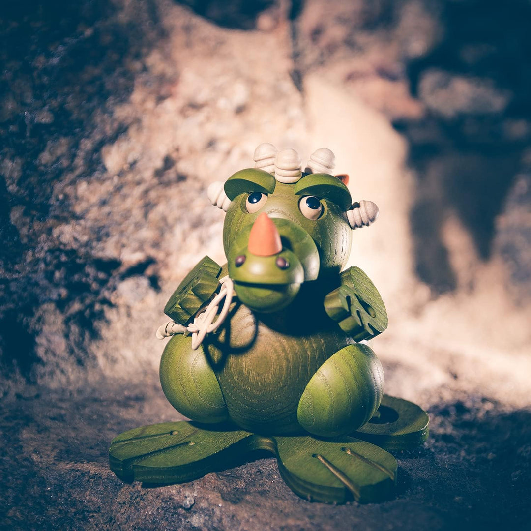 Seiffener Volkskunst | Kugelräucherfigur 11 cm | Räucherdrache | Räuchermännchen | Original Erzgebir