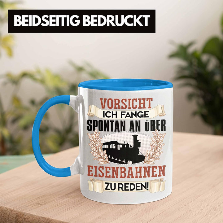 Trendation - Eisenbahner Tasse Geschenk für Modelleisenbahn-Fans Geschenkidee Ich Fange Spotan An Üb