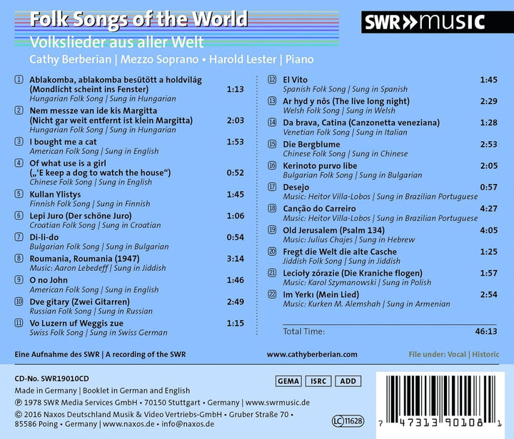 Folk Songs of the World, Audio-CD