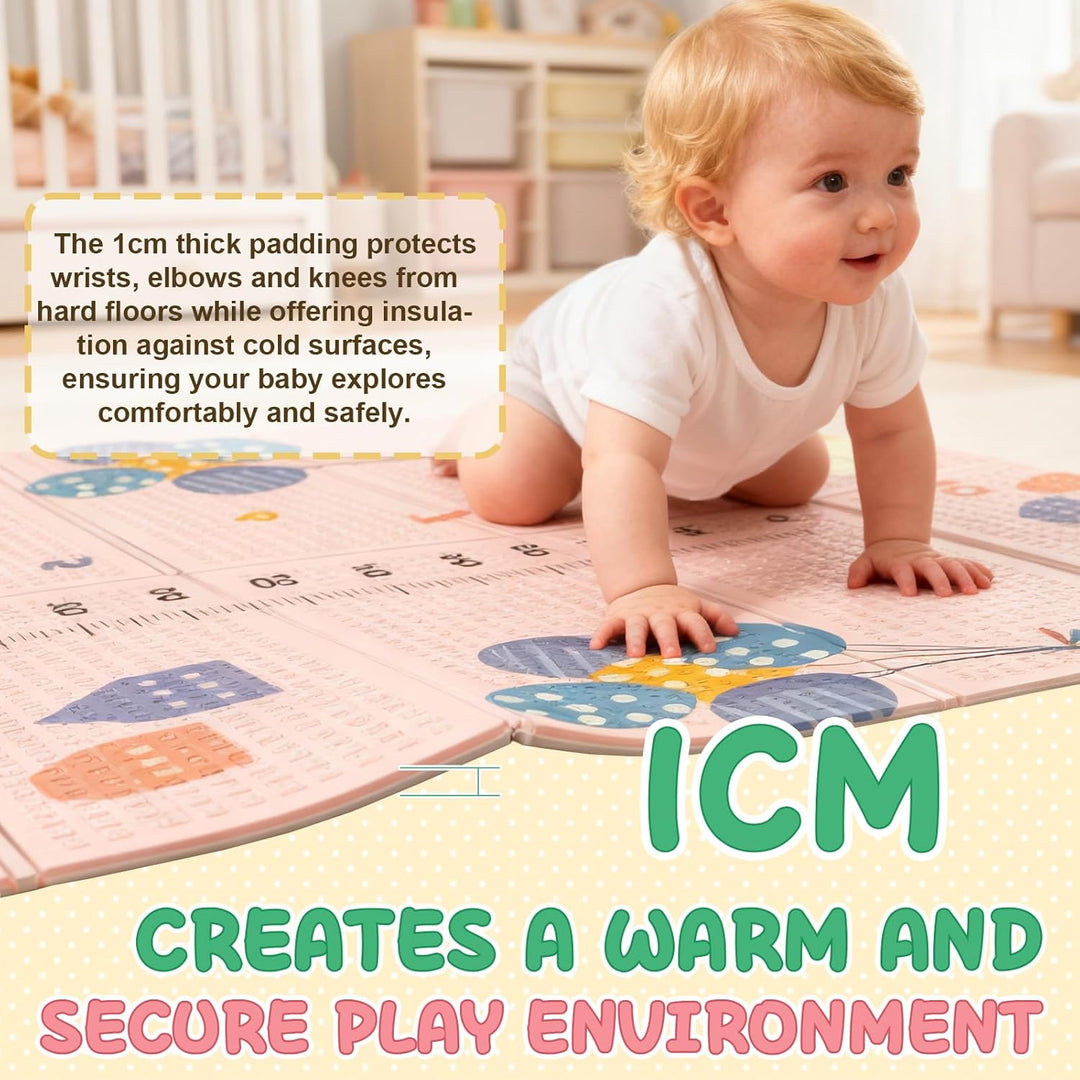 Soontrans Krabbelmatte Baby, Spielmatte Baby Faltbar, 180x120x1cm, Play Mat for Babies Doppelseitige