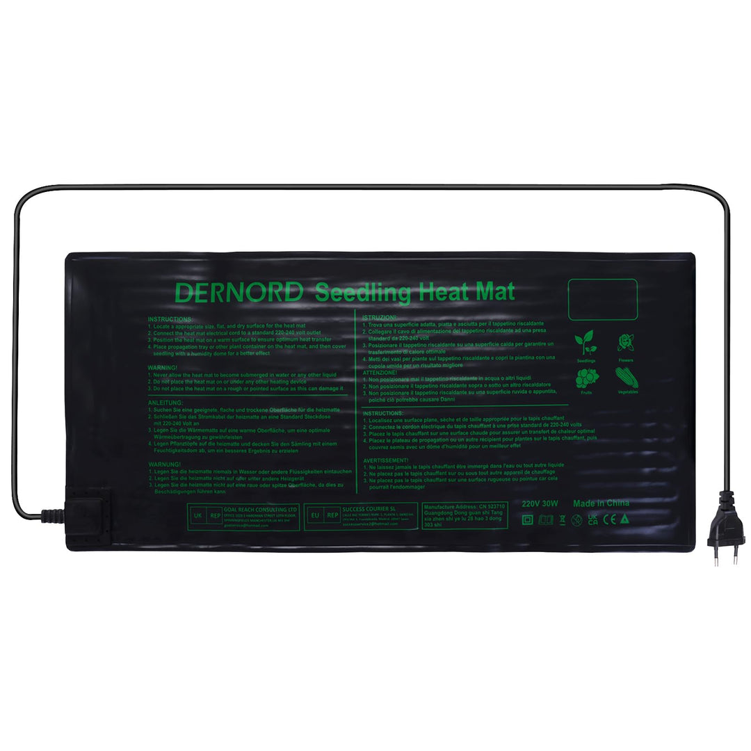 DERNORD Pflanzmatte Heizmatte 30W 25.5 X 53 cm Pflanzen Wasserdicht Heating Pad for Gemüse Blumen Se