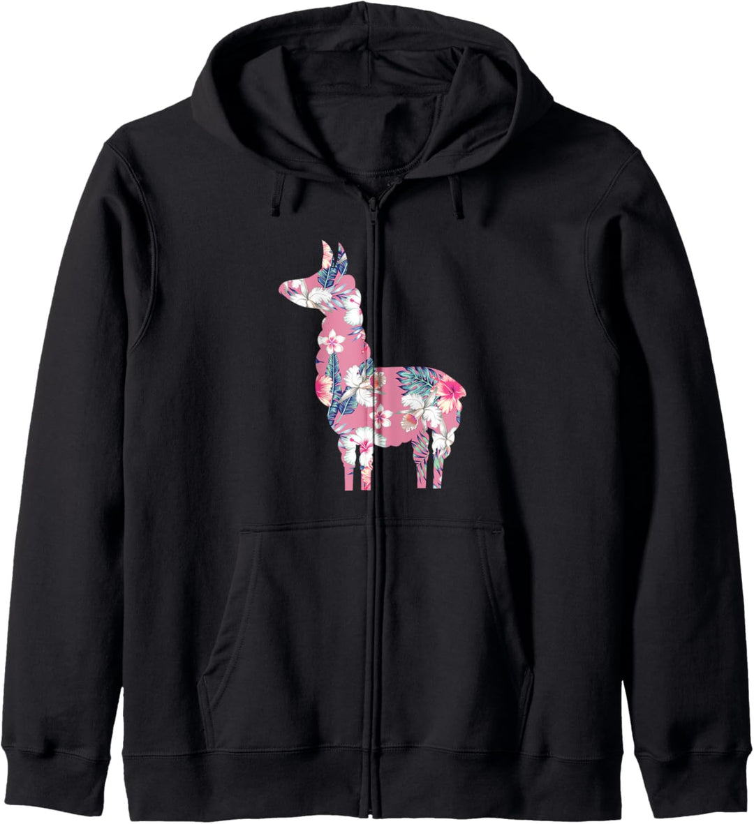 Lama Blumen Muster Lustiges Geschenk Fun Kapuzenjacke