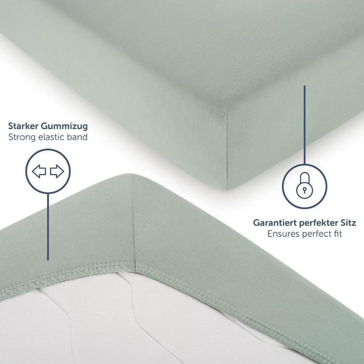 Blumtal® Basics Spannbettlaken 80x160-180 cm Jersey - Bettlaken 80x160 Kinder aus 100% Baumwolle - O