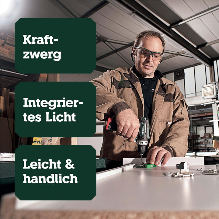 Metabo 600080500 Akku-Bohrschrauber klein PowerMaxx BS Basic 10,8V, 2x 2Ah Li-Ion Akkus, inklu. Lade