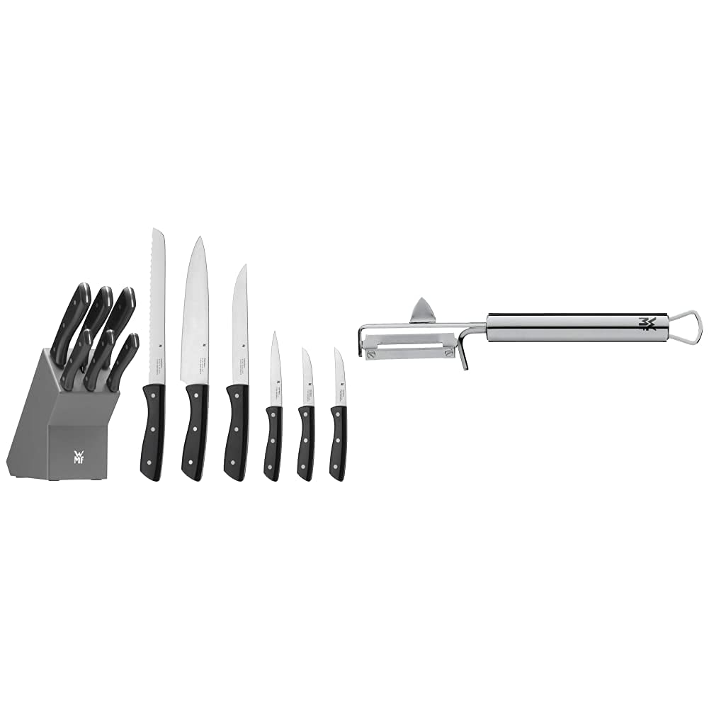 WMF Messerblock mit Messerset 7-teilig, Küchenmesser Set mit Messerhalter, 6 scharfe Messer & Profi