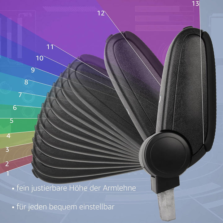 phil trade Mittelarmlehne Armauflage schwarz Kunstleder (BRNDT1020-N)