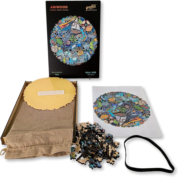 ANIWOOD Holzpuzzle Erwachsene Tieren. Gestanzter Deckel, Lebensgrosse Puzzle-Box. 3 Schwierigkeitsmo