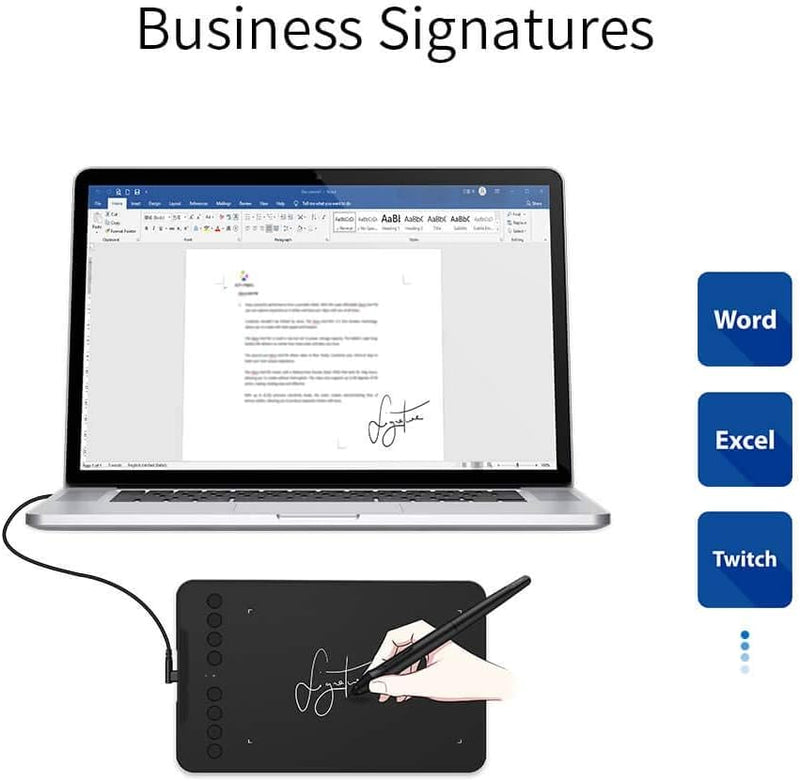 XP-PEN Deco Mini 7W Grafiktablett 2,4G Wireless Zeichentablett, Stift-Tablet mit 60° Neigung, Kompat