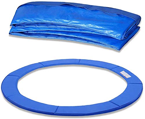 UISEBRT Federabdeckung Trampolin Randabdeckung, UV-resistent Randschutz, Sicherheitsmatte, Blau/Drei