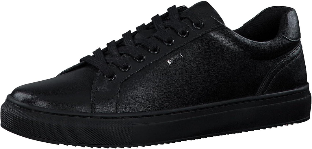 s.Oliver Herren Sneaker flach aus Leder Freizeit 44 EU Schwarz, 44 EU Schwarz