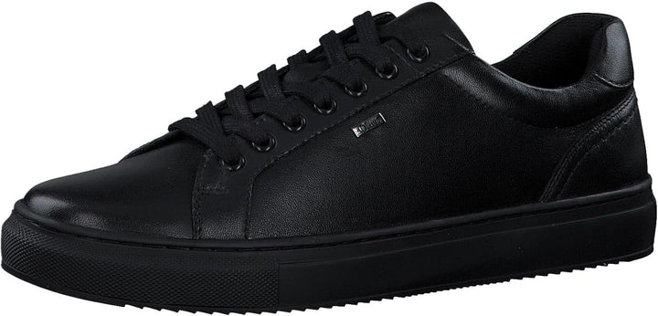 s.Oliver Herren Sneaker flach aus Leder Freizeit 44 EU Schwarz, 44 EU Schwarz