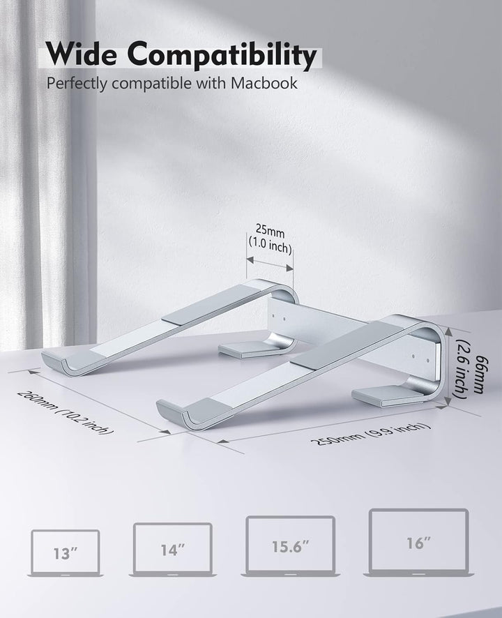 Soqool, Laptop-Ständer für den Schreibtisch, ergonomischer, belüfteter Notebook-Ständer aus Aluminiu
