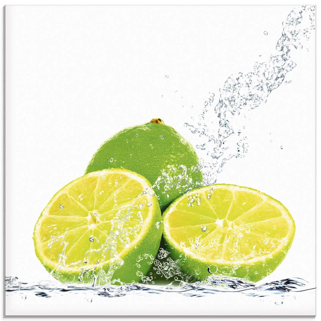 ARTland Glasbilder Wandbild Glas Bild einteilig 50x50 cm Quadratisch Früchte im Wasser Obst Cocktail