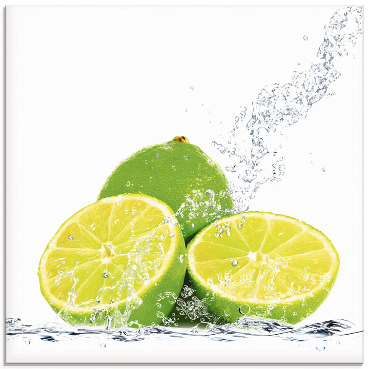 ARTland Glasbilder Wandbild Glas Bild einteilig 50x50 cm Quadratisch Früchte im Wasser Obst Cocktail