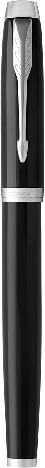 Parker IM Tintenroller | schwarze Lackierung mit Chromzierteilen | feine Spitze | Schwarz | Geschenk