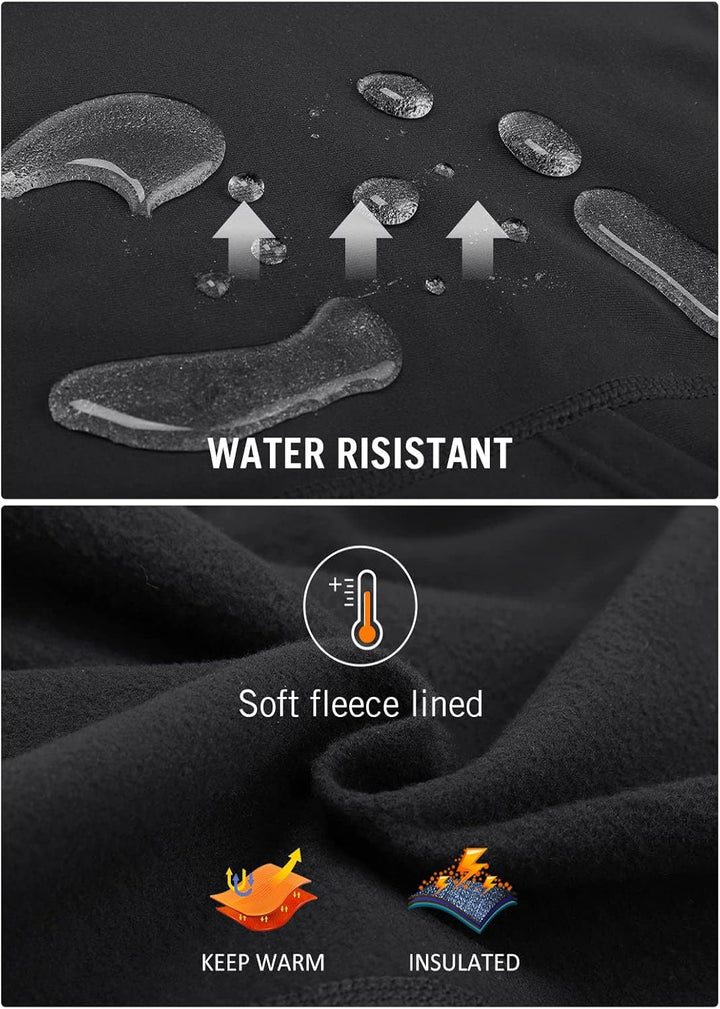 BALEAF Winter Fahrradhose Damen Lang mit Reissverschluss am Knöchel Warm Thermoleggings Winter Gefüt