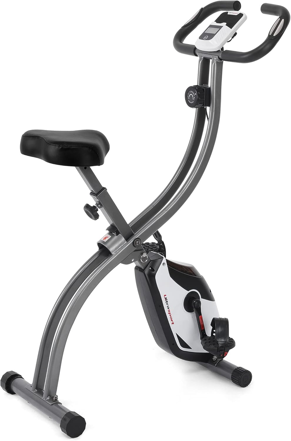 Ultrasport F-Bike 150/200, Heimtrainer, 8 Widerstandsstufen, Tablethalterung, Handpulssensoren, falt