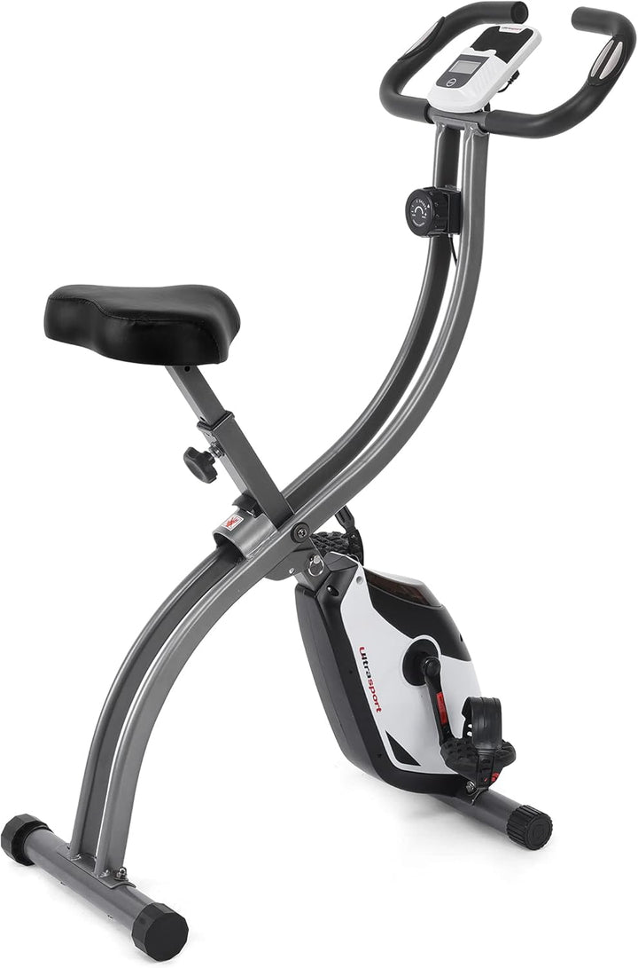 Ultrasport F-Bike 150/200, Heimtrainer, 8 Widerstandsstufen, Tablethalterung, Handpulssensoren, falt