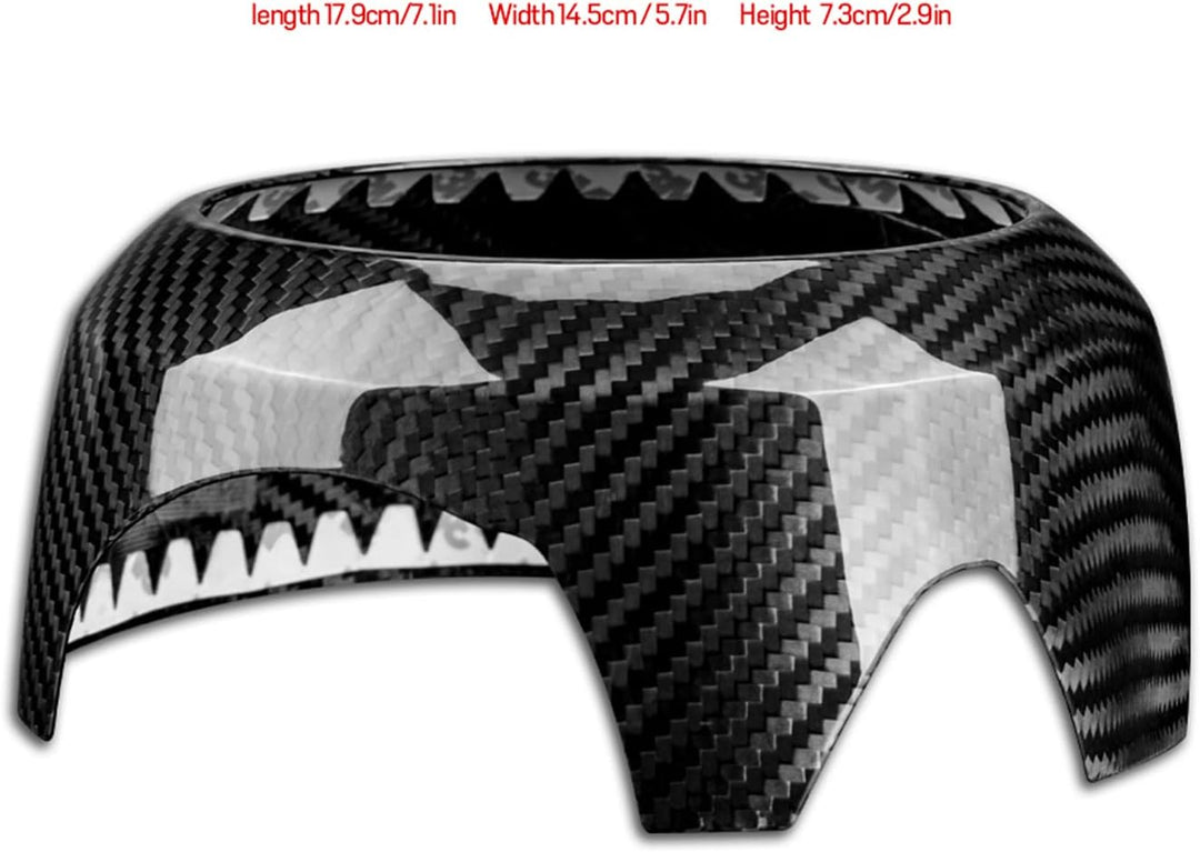 KUNGKIC Kohlefaser Auto-Lenkrad-Airbag Abdeckung Aufkleber Dekorative für Mini Cooper Clubman F55 F5