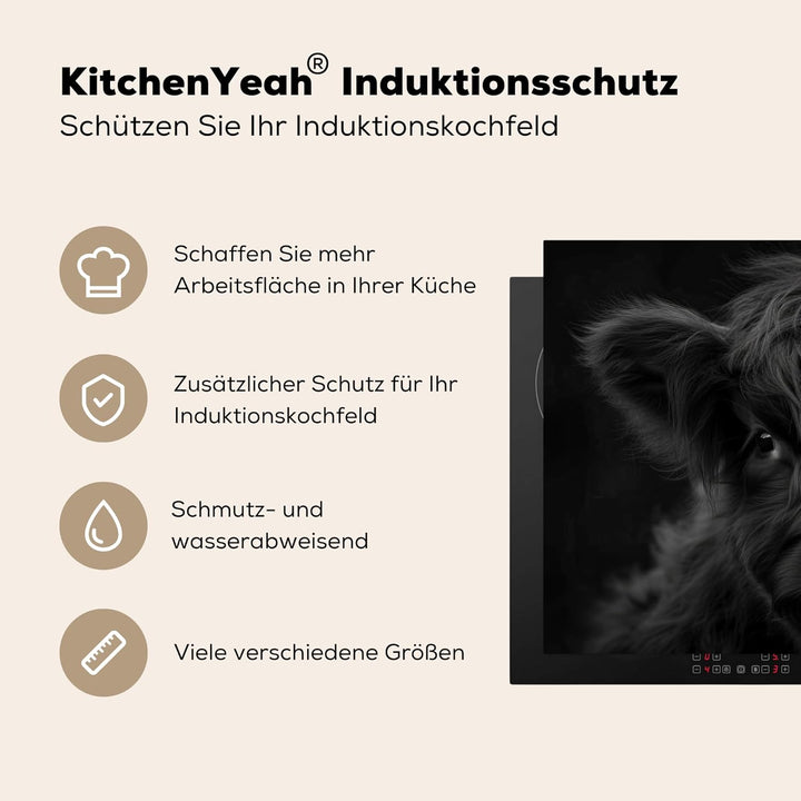 Herdabdeckplatte 80x52 cm Einteilig Induktionsmatte Küche Abdeckung Ceranfeld Herd Abdeckplatte Deko