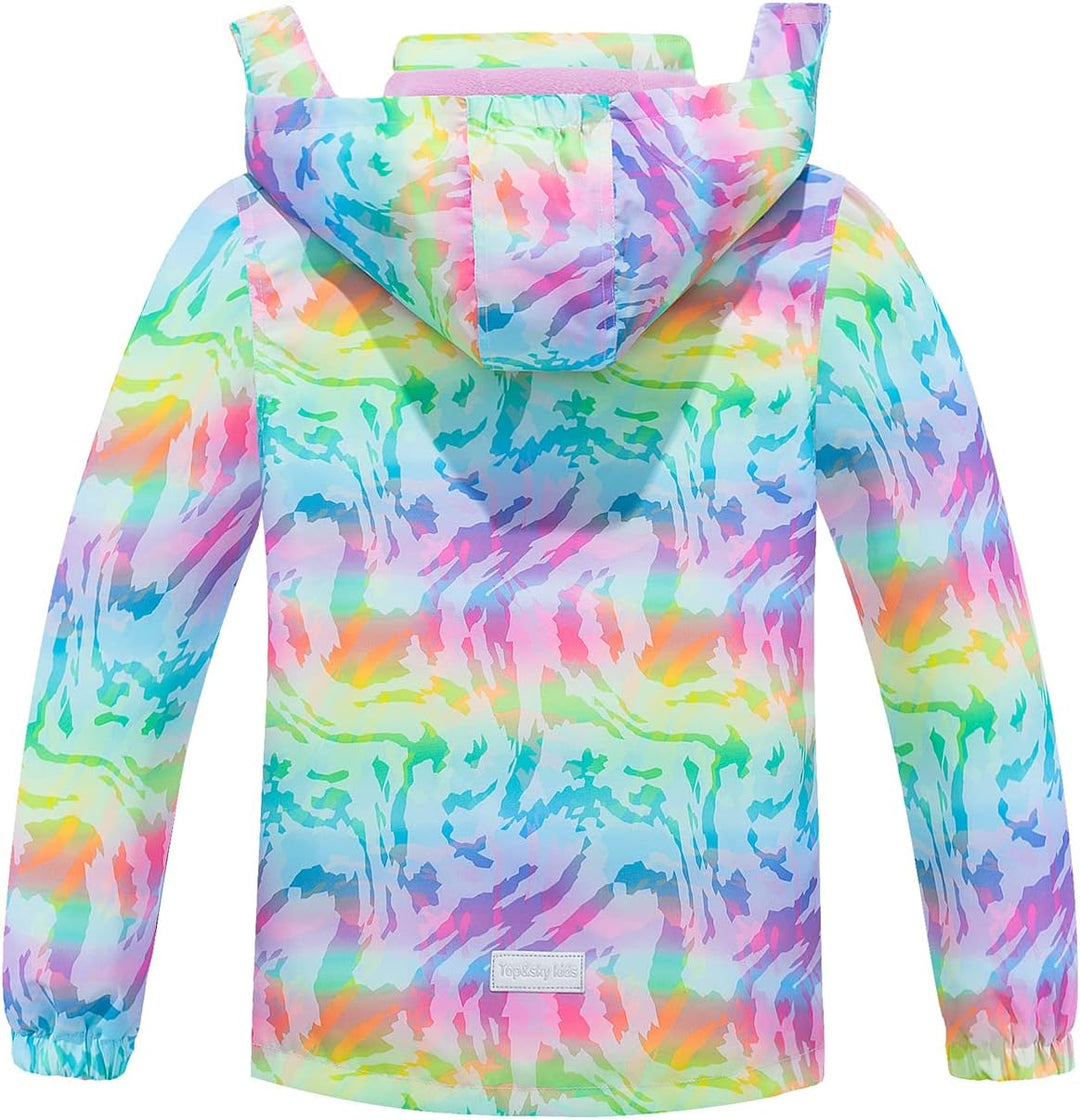 SERENYOU Mädchen Übergangsjacke Gefütterte Regenjacke mit Abtrennbare Kapuze 120 Stil 1, 120 Stil 1