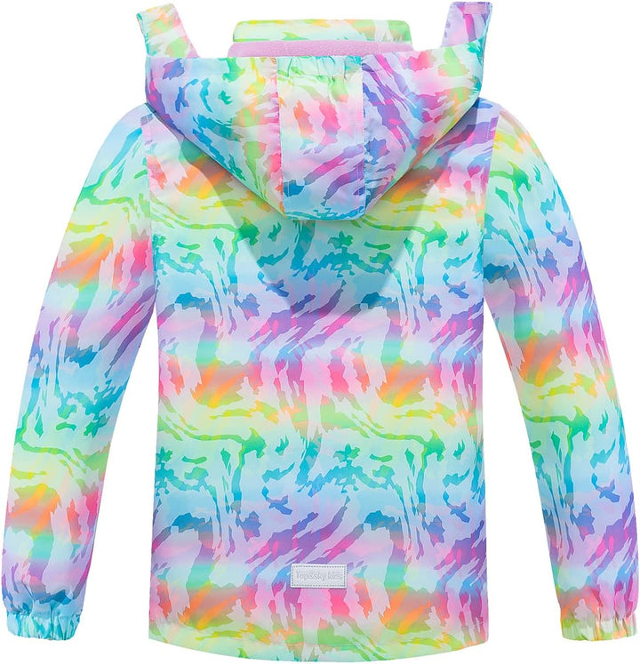 SERENYOU Mädchen Übergangsjacke Gefütterte Regenjacke mit Abtrennbare Kapuze 120 Stil 1, 120 Stil 1