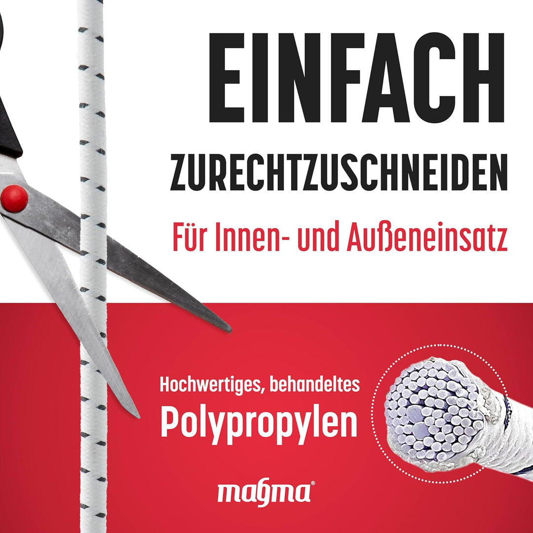 MAGMA Elastisches Seil Bungee-Seil für Schwimmbadabdeckungen 8mm, 50m. Gummiseil für Schwimmbad, Ang