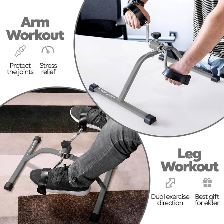 Techfit Pedal-Ausbilder, Mini-Heimtrainer für Heim und Büro, leichte Trainingsmaschine für Arme und