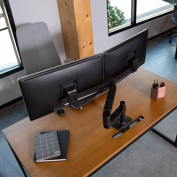 LX Dual Direct Monitor Arm in Schwarz - Monitor Tischhalterung mit patentierter CF-Technologie für 2