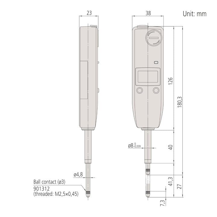 Mitutoyo 575-121 Absolute Digimatic Messuhr, 25.4 mm