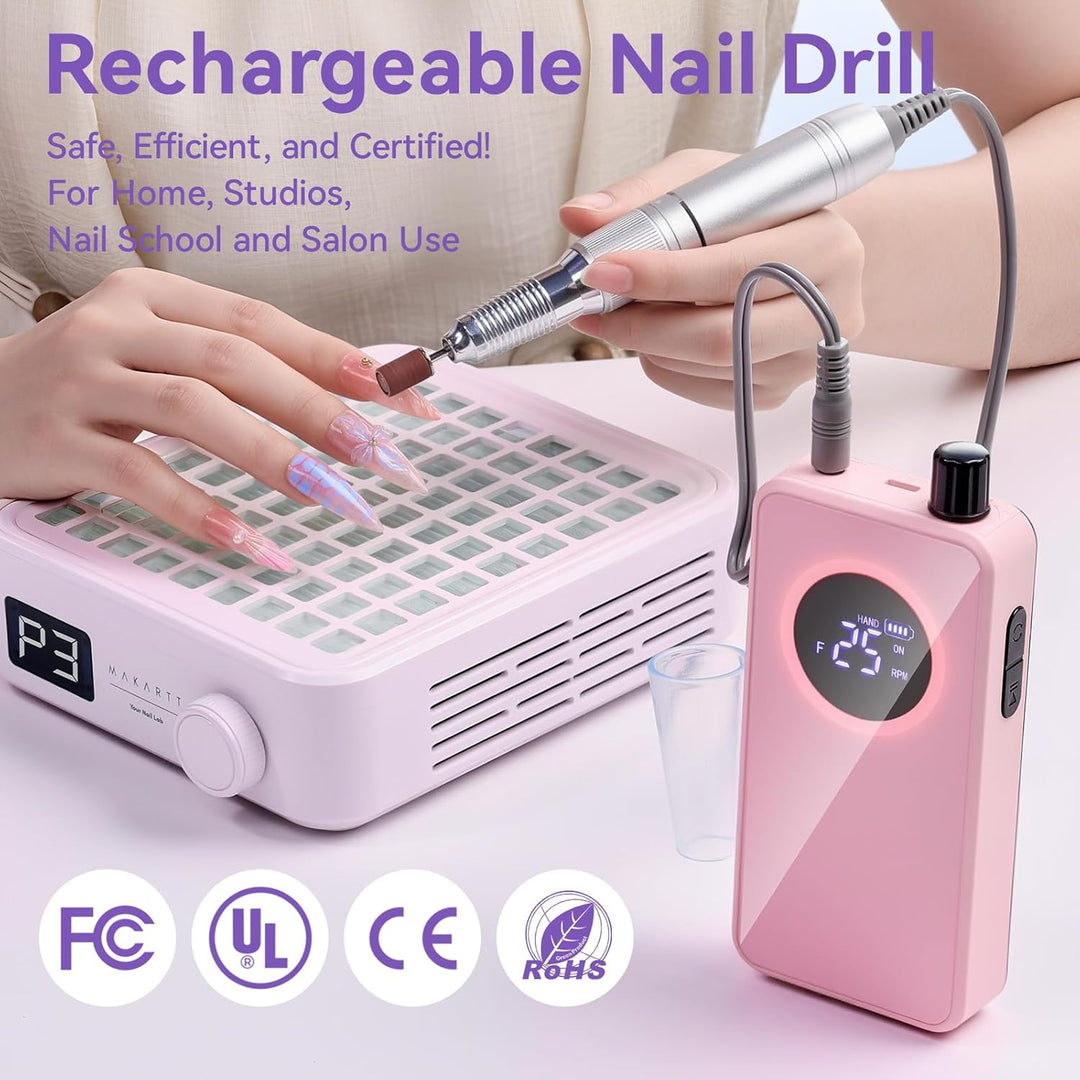Makartt Nagelfräser – Wiederaufladbarer Professionell Fräser Nägel mit 35000 U/min, Elektrische Nage
