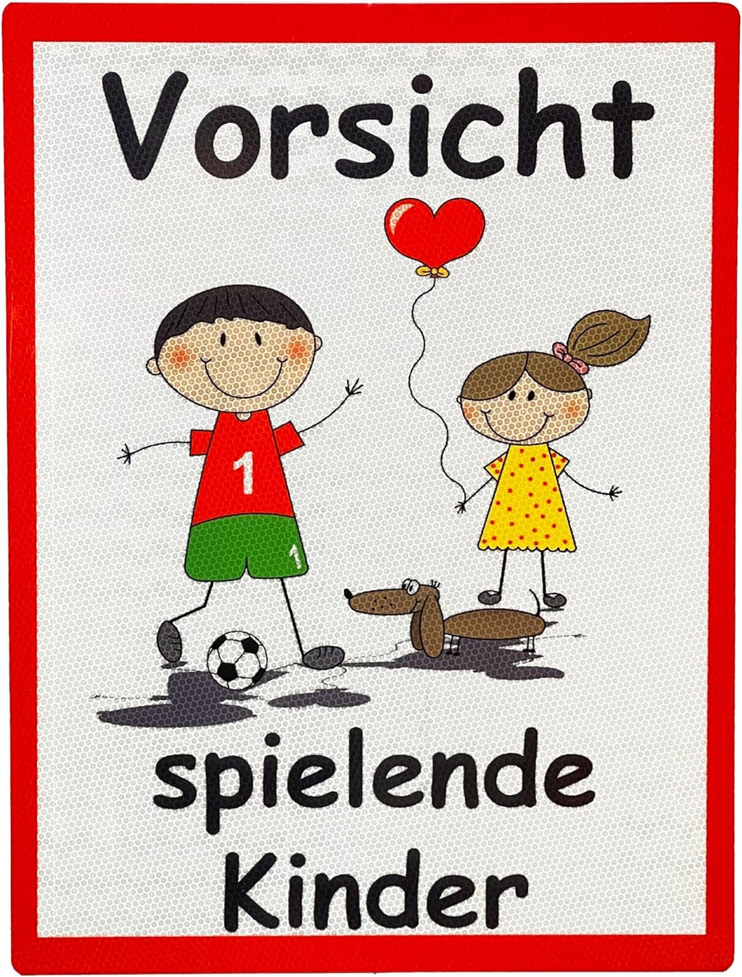 UvV Warnschild Vorsicht spielende Kinder 60 x 45 cm reflektierend - hochwertiges Alu-Dibond Schild -