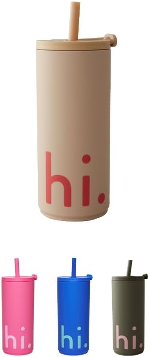 Design Letters Kaffeebecher 500 Ml | Becher mit Deckel & Strohhalm | Travel Mug BPA/BPS frei | Kaffe