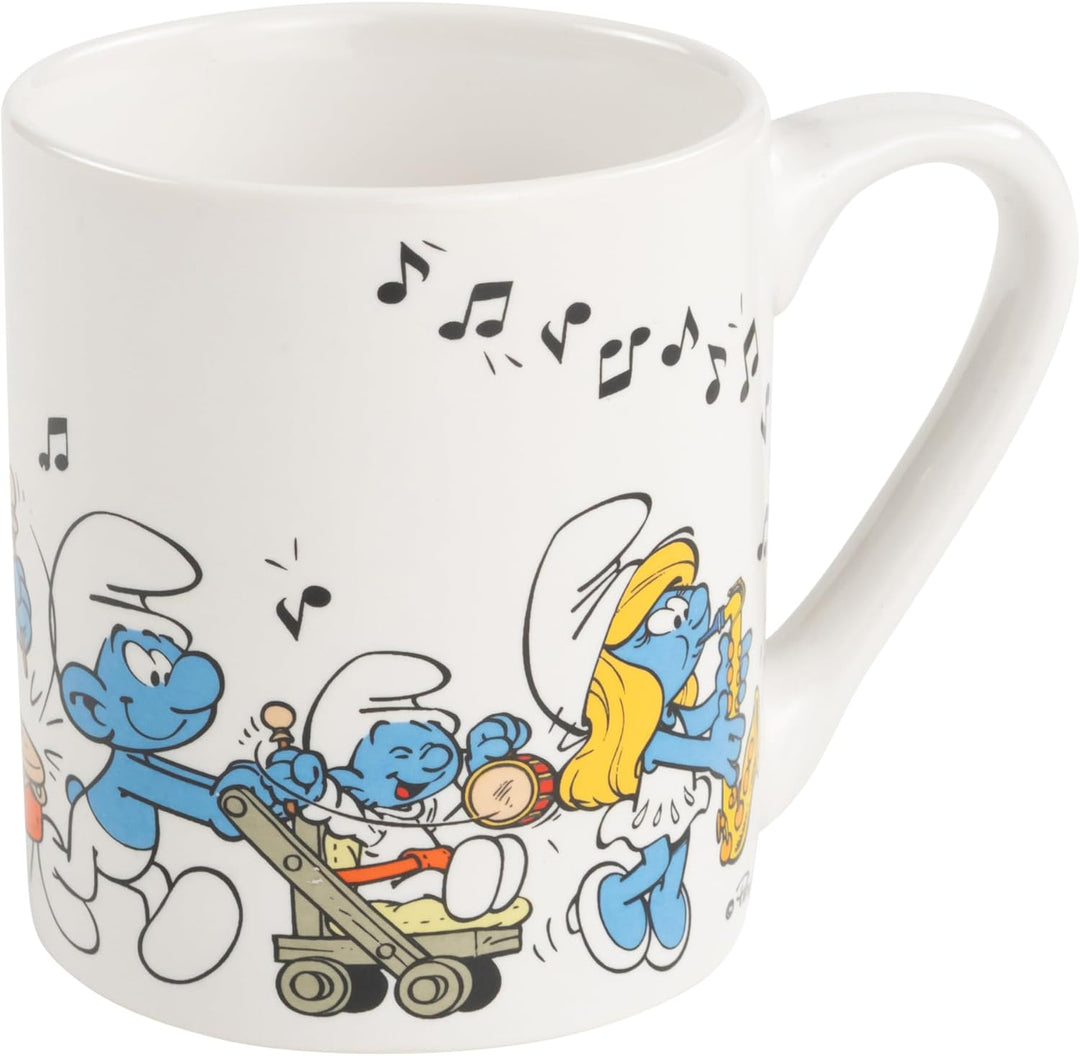 Die Schlümpfe Frühstücksset für Kinder - Geschirr Set 3-tlg. Teller, Schale & Tasse aus Porzellan Bl
