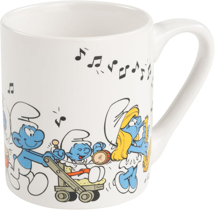 Die Schlümpfe Frühstücksset für Kinder - Geschirr Set 3-tlg. Teller, Schale & Tasse aus Porzellan Bl