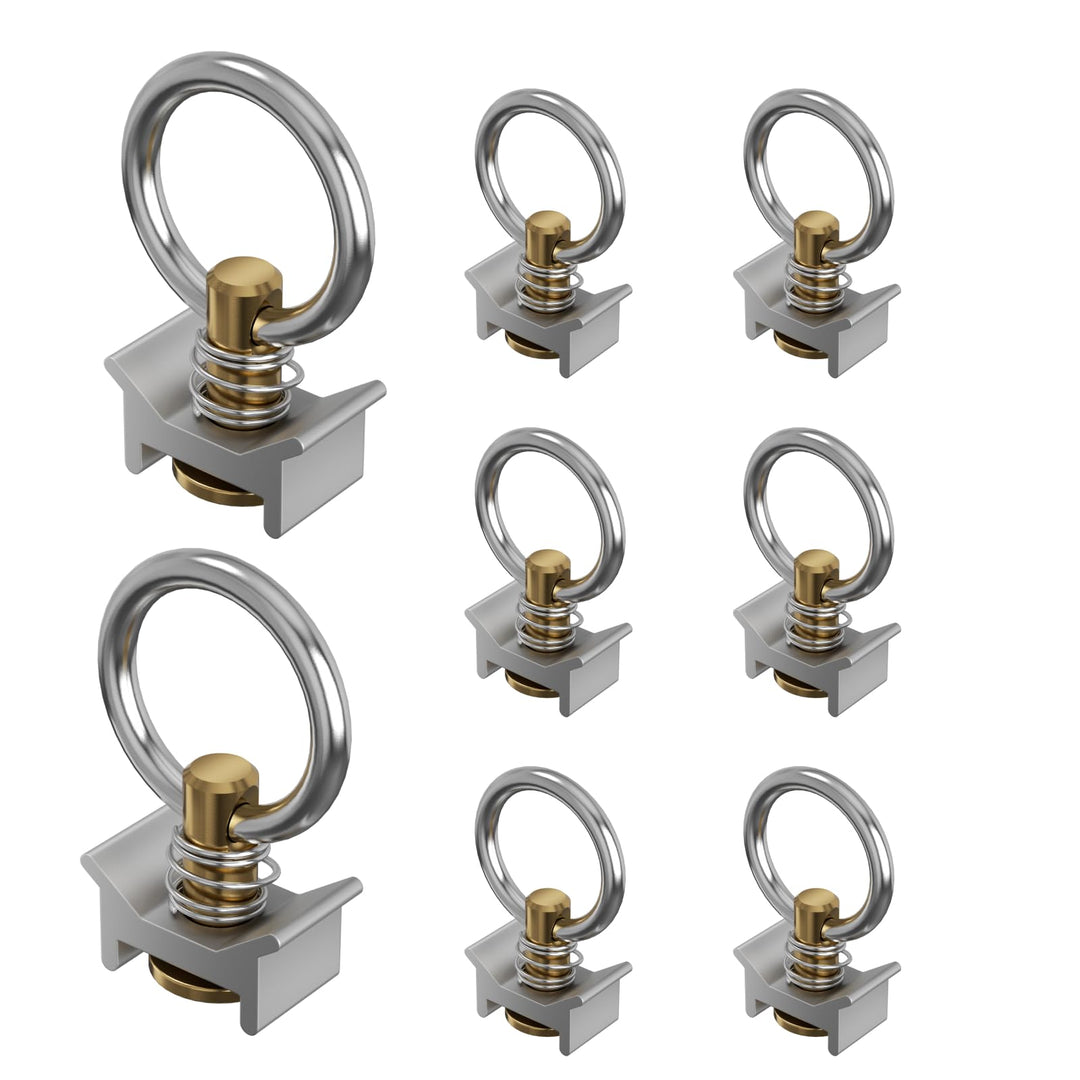 Airlineschiene Fitting Ring (8 Stück) | Zurröse 900 daN (900 kg) Tragkraft | Einfachendbeschlag für