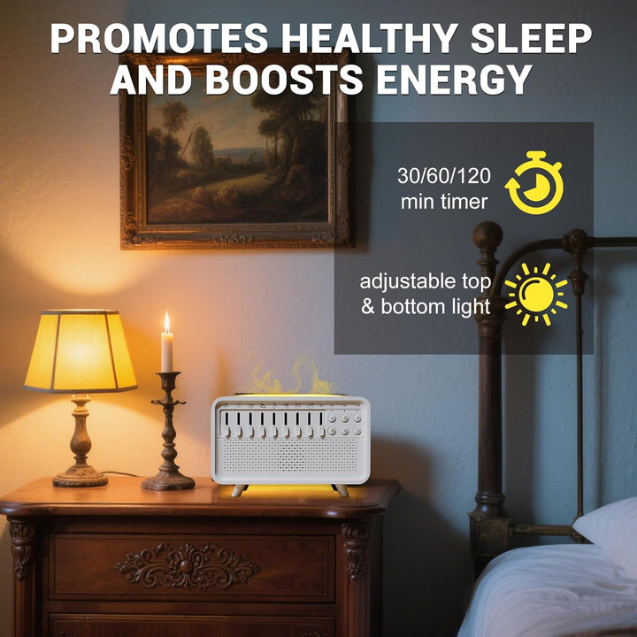 4-in-1 White Noise Machine, Weisses Rauschen Humidifier mit 8 Naturgeräusche, Sleep Sound Box mit Bl
