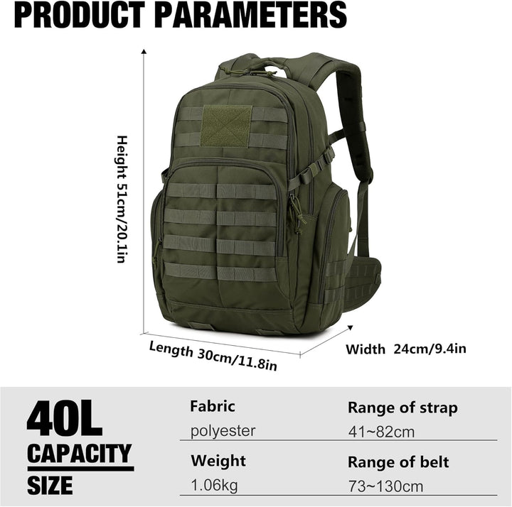 Mardingtop 25L/28L/40L Militär Rucksack Herren Arbeit für Taktischer Assault Wandern Reisen Outdoor