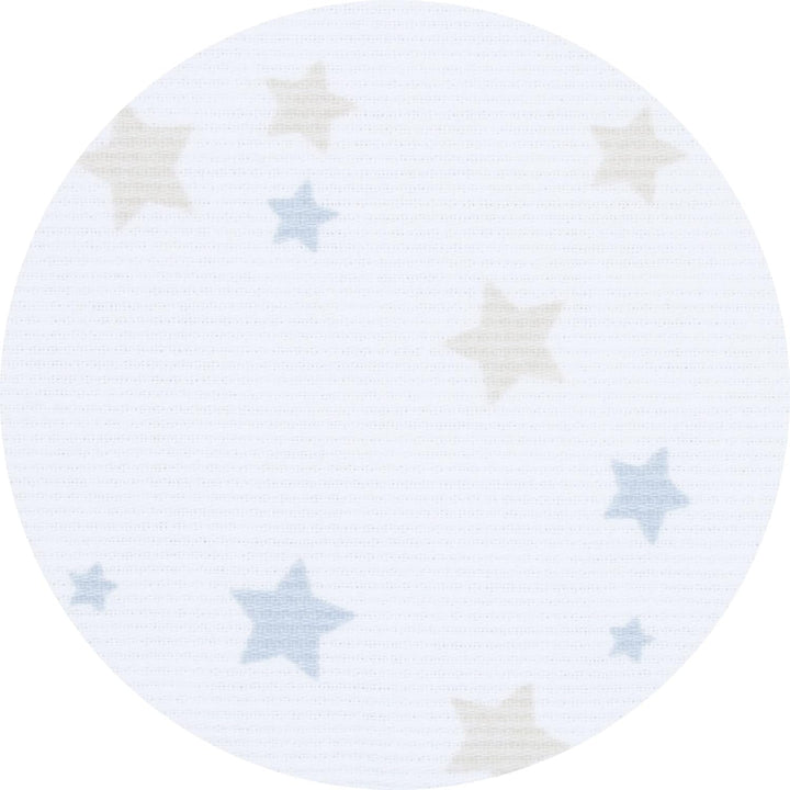 babybay Himmel Piqué mit Band passend für alle Modelle bis 96 cm Länge, weiss Sternemix Sand/azurbla